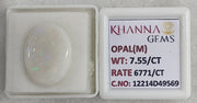 7.55/CT Natural FIRE OPAL with Govt. Lab Certificate-12214D49569